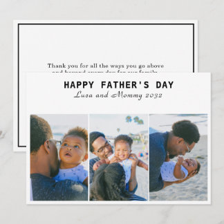 Happy Father's Day 3 Photo Collage Holiday Card