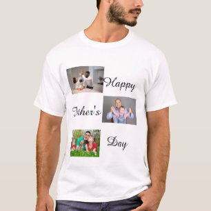 Happy Father's Day 3 Photo Collage personalised T-Shirt