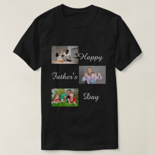 Happy Father's Day 3 Photo Collage personalised T- T-Shirt