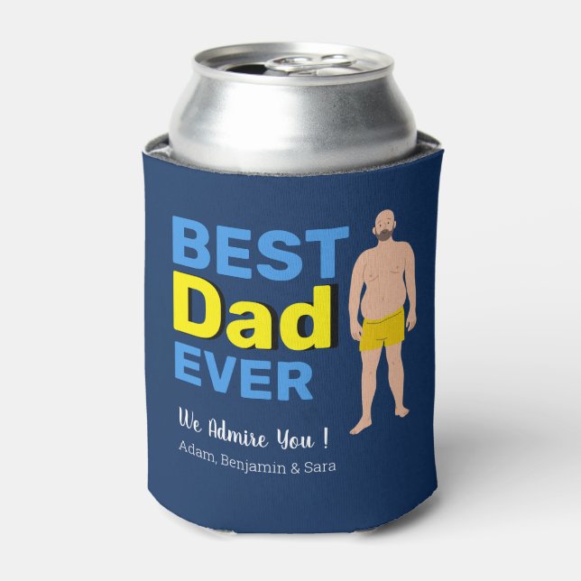 Happy Father's Day 4 Photo With Funny dad bod Can Cooler (Can Front)