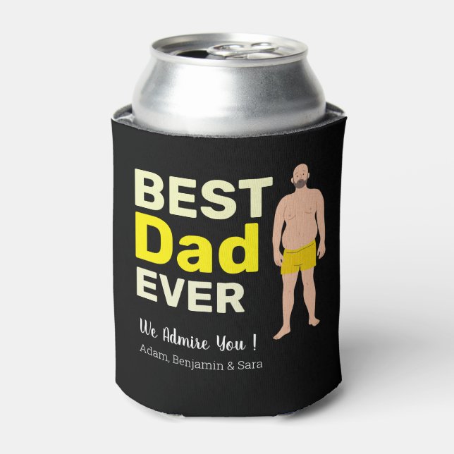 Happy Father's Day 4 Photo With Funny dad bod Can Cooler (Can Front)