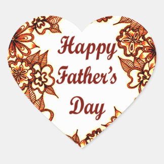 Happy Father's Day 5 Heart Sticker