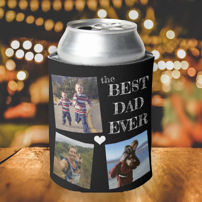 Happy Fathers Day 5 photo collage Can Cooler (Creator Uploaded)