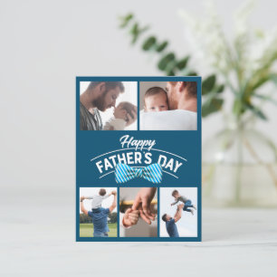 Happy Fathers Day 5 Photo Collage Postcard