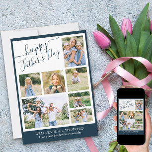 Happy Father's Day 7 Picture Photo Collage Holiday Card