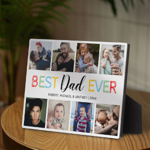 Happy Father's Day 8 Photo Collage Plaque