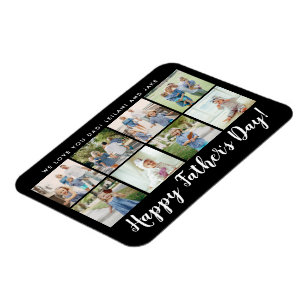 Happy Father's Day 8 Photo Custom Message   Magnet