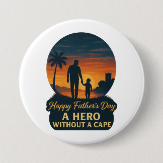 Happy Father's Day – A Hero Without a Cape 7.5 Cm Round Badge