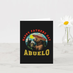 Happy Father's Day Abuelo Beer Mug Bear Sombrero  Card