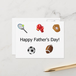 Happy Father's Day All Around Greatest Sports Dad Postcard