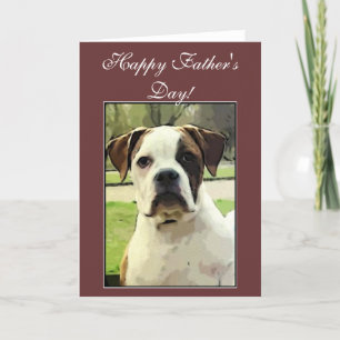 Happy Father's Day American Bulldog greeting card