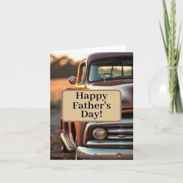Happy Father's Day Antique Truck Brown 2025 Thank You Card (Front)