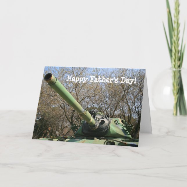 Happy Father's Day Army Tank greeting card (Front)