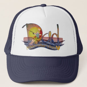 Happy father's day artistic dad & son fishing hats