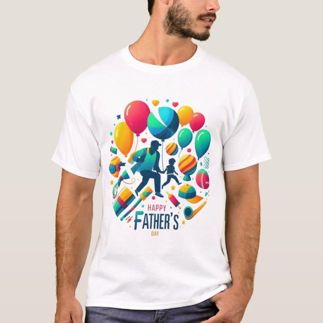 Happy Father's Day Balloon Celebration T-Shirt (Front)