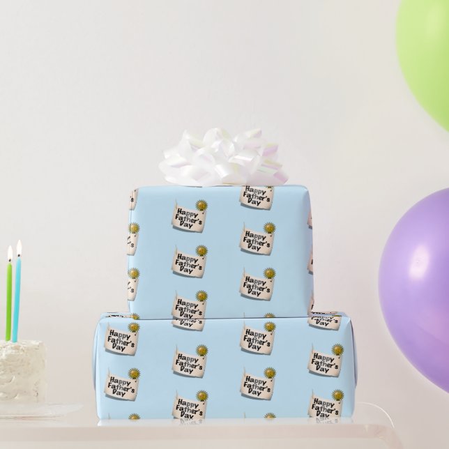 Happy Father's Day Banner Wrapping Paper (Party Gifts)