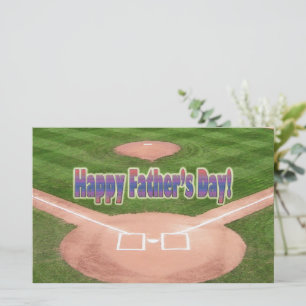 Happy Fathers Day Baseball Stationery