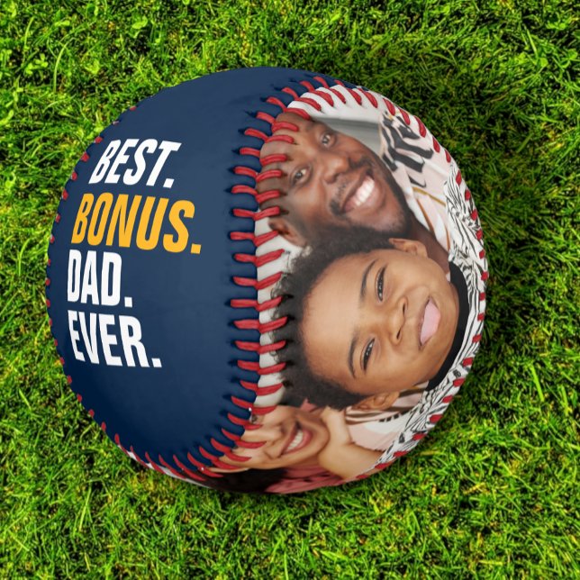 Happy Fathers Day Best Bonus Dad Ever Personalised Baseball (Happy Fathers Day Best Bonus Dad Ever Personalized Baseball from Ricaso. Stepfather gift ideas)