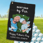 Happy Father's Day Best Dad By Par Custom Photo Golf Towel<br><div class="desc">Best Dad By Par ... Two of your favourite things, golf and your kids ! Now you can take them with you as you play 18 holes . Customise these happy Father's Day golf towels with your child's favourite photo and name. Great gift to all golf dads and golf lovers,...</div>