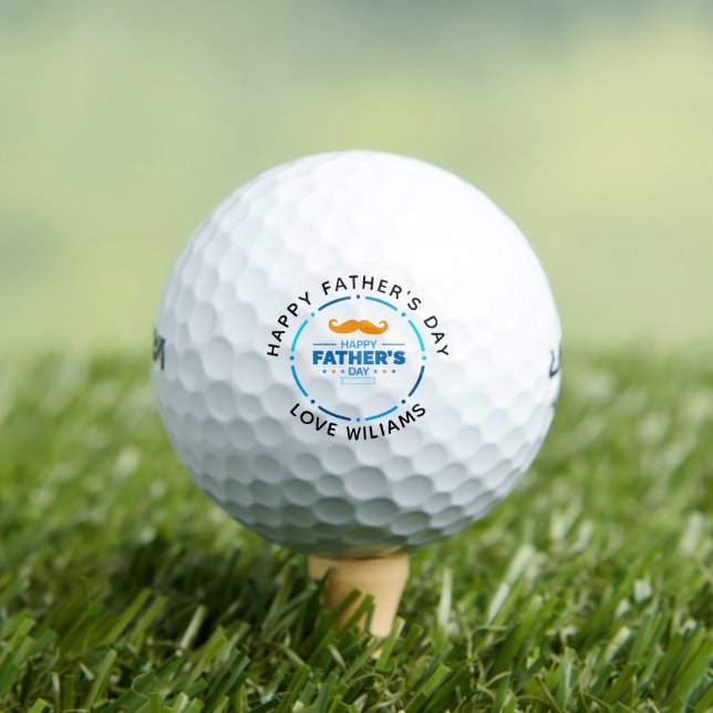 Happy Father's Day Best Dad By Par Personalised Go Golf Balls (Insitu Tee)