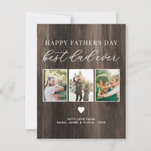 Happy Fathers Day Best Dad Ever 3 Photo Collage  Card