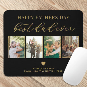 Happy Fathers Day Best Dad Ever 4 Photo Collage Mouse Mat