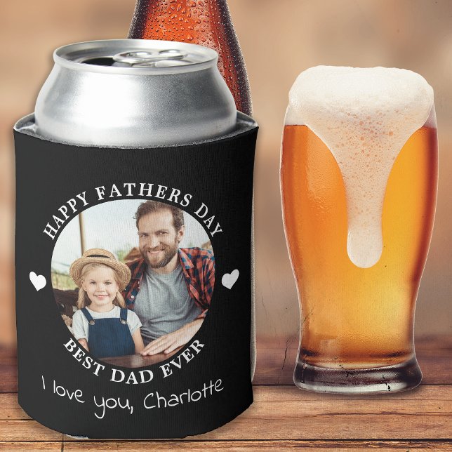 Happy Father's Day Best Dad Ever Custom 2 Photo Can Cooler (Creator Uploaded)