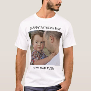 Happy Father's Day Best Dad Ever Custom Photo text T-Shirt