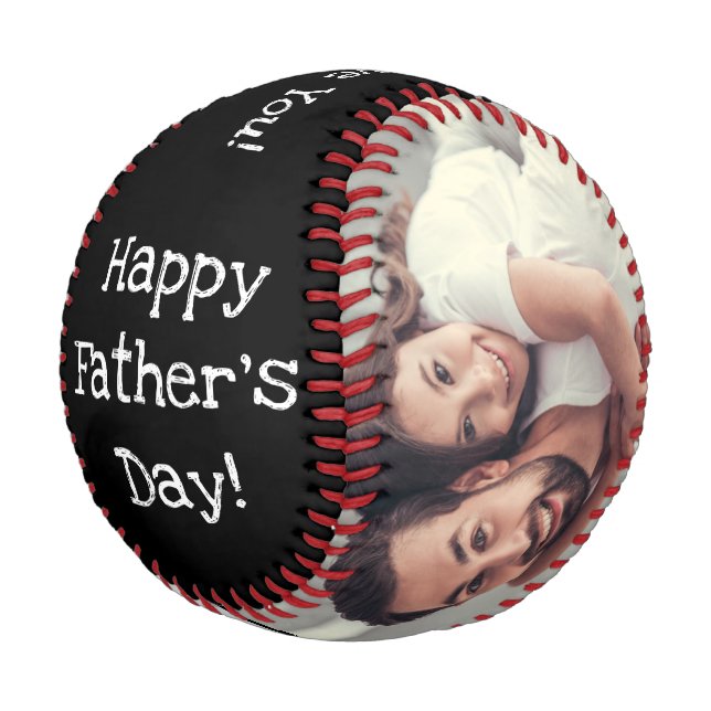Happy Father's Day! Best. Dad. Ever. Photo Black Baseball (Angled)