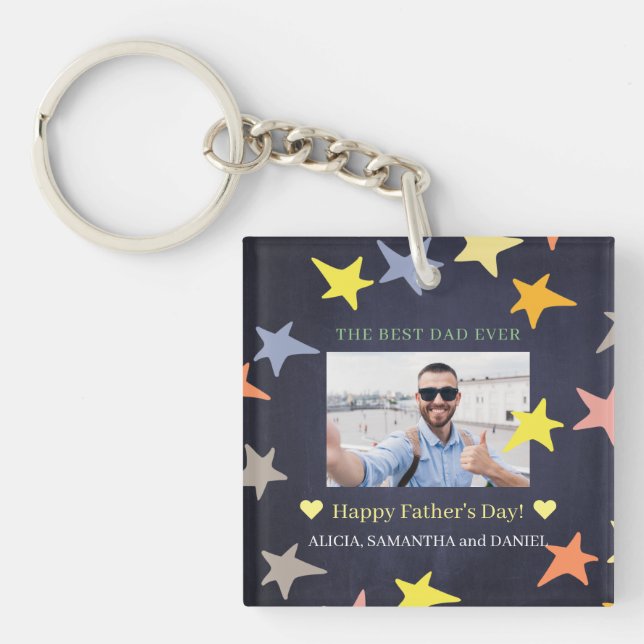 Happy Father's Day best dad ever photo Key Ring (Front)