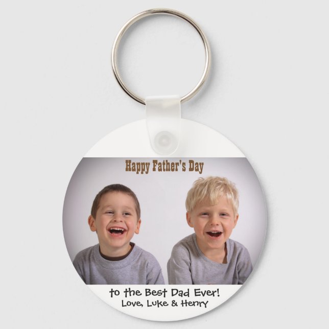 Happy Father's Day Best Dad Ever Photo Key Ring (Front)