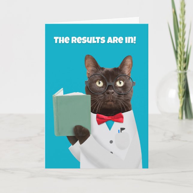 Happy Father's Day Best Dad Ever Smart Cat Humour  Holiday Card (Front)