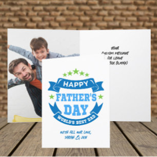 Happy Father's Day Best Dad Personalised Photo Holiday Card