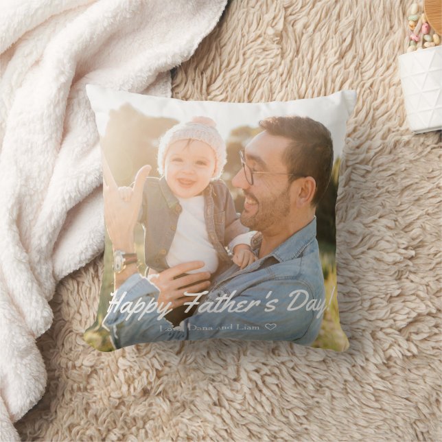 Happy Father's Day Best Daddy Photo Greeting Cushion (Blanket)