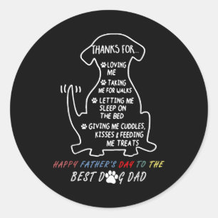 Happy Father's Day Best Dog Dad  Classic Round Sticker