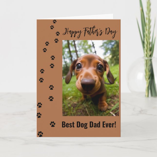 Happy Father's Day Best Dog Dad Ever Photo Card (Front)