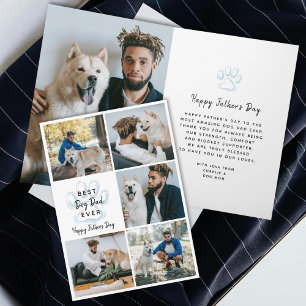 Happy Father's Day Best Dog Dad Ever Photo Collage Card