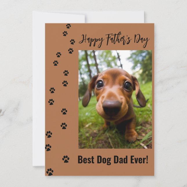 Happy Father's Day Best Dog Dad Ever Photo Holiday Card (Front)