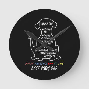 Happy Father's Day Best Dog Dad Round Clock