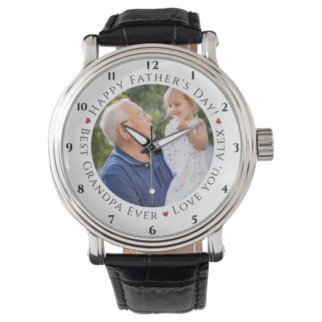 Happy Father's Day Best Grandpa Ever Personalised  Watch (Front)