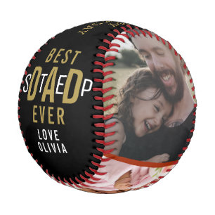 Happy Father's Day Best Step Dad  3 Photo Collage Baseball