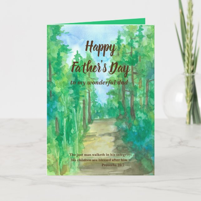 Happy Father's Day Bible Verse Proverbs 20 Card (Front)