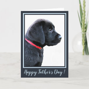 Happy Father's Day - Black Labrador Cute Puppy Dog Card
