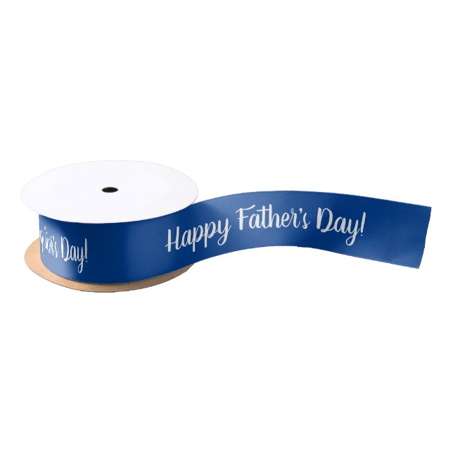 Happy Father's Day blue custom gift ribbon Satin Ribbon (Spool)