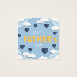 Happy Father's Day blue hearts in the sky