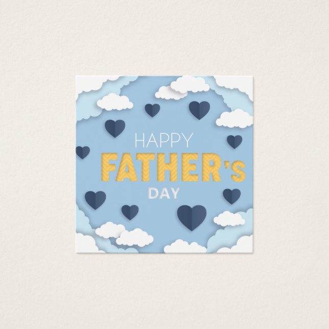 Happy Father's Day blue hearts in the sky (Front)