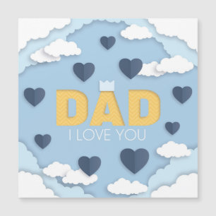 Happy Father's Day blue hearts in the sky Card