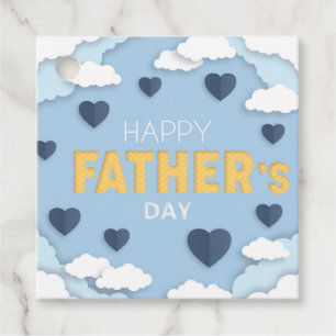 Happy Father's Day blue hearts in the sky Favour Tags