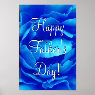 Happy Father's Day Blue Rose I Poster