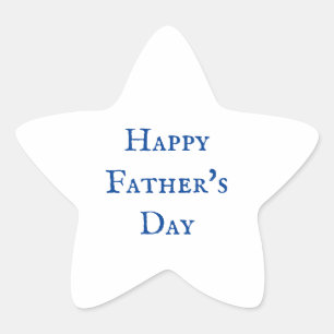 Happy Father's Day Blue White Classy Cool 2024 Star Sticker